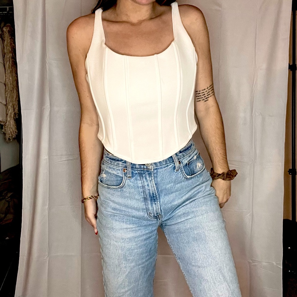 White corset top